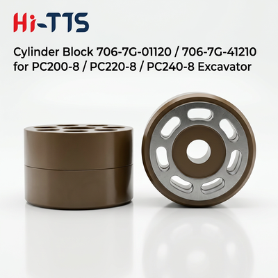 এক্সক্যাভেটর PC200-8 PC220-8 PC240-8 এর জন্য খননকারী হাইড্রোলিক যন্ত্রাংশ সিলিন্ডার ব্লক 706-7G-01120 706-7G-41210 7067G01120 7067G41210